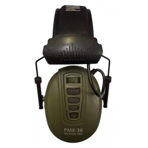 Наушники активные PMX Tactical PRO38 28-85 dB черный, олива Pyramex